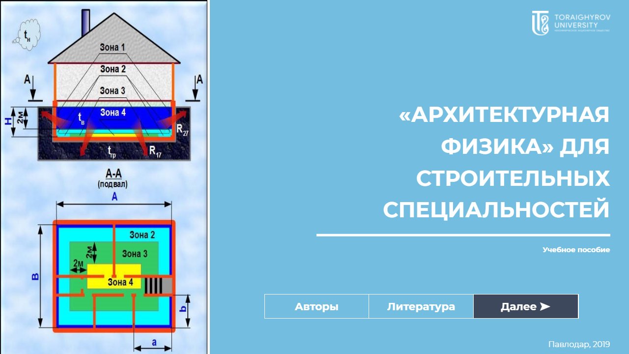 «Архитектурная физика» для строительных специальностей